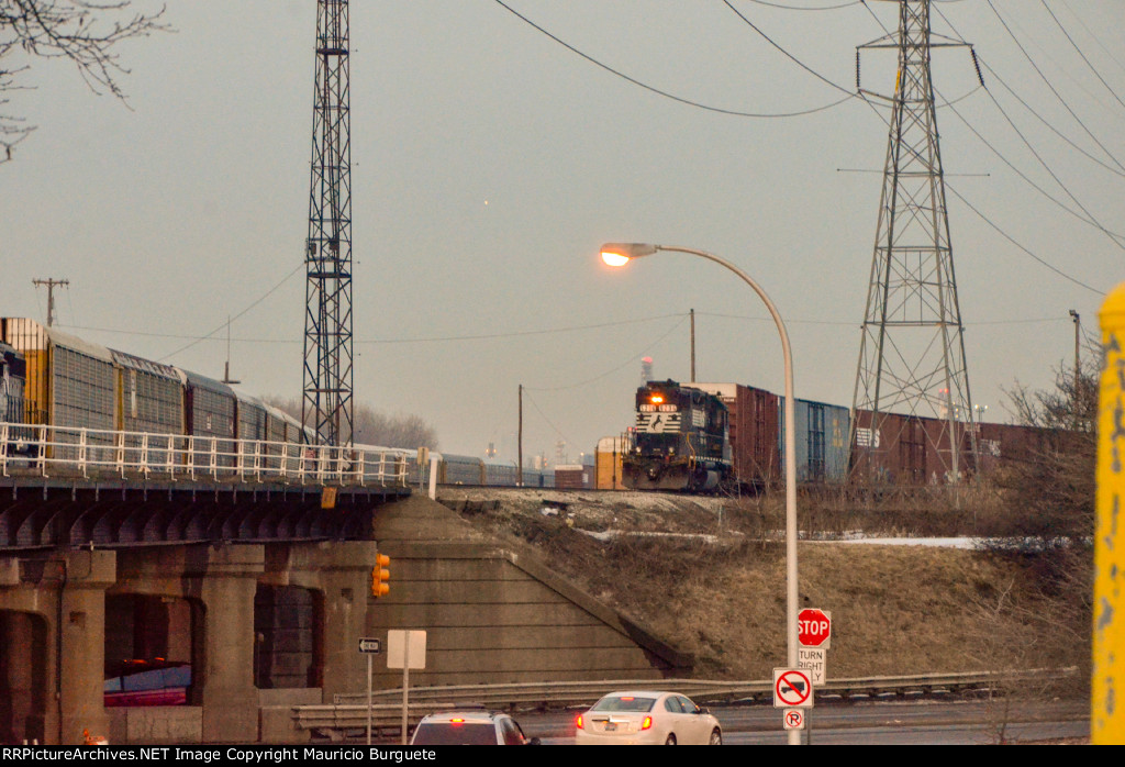 NS GP38-2 Locomotive making moves in the yard